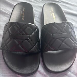 Kurt Geiger Black Quilted Sandals